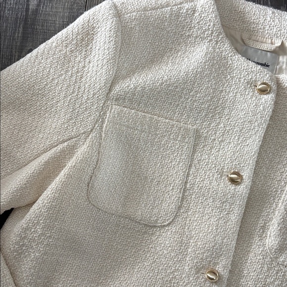 Abercrombie & Fitch Elegant White Textured Women's Jacket - Picture 2 of 6